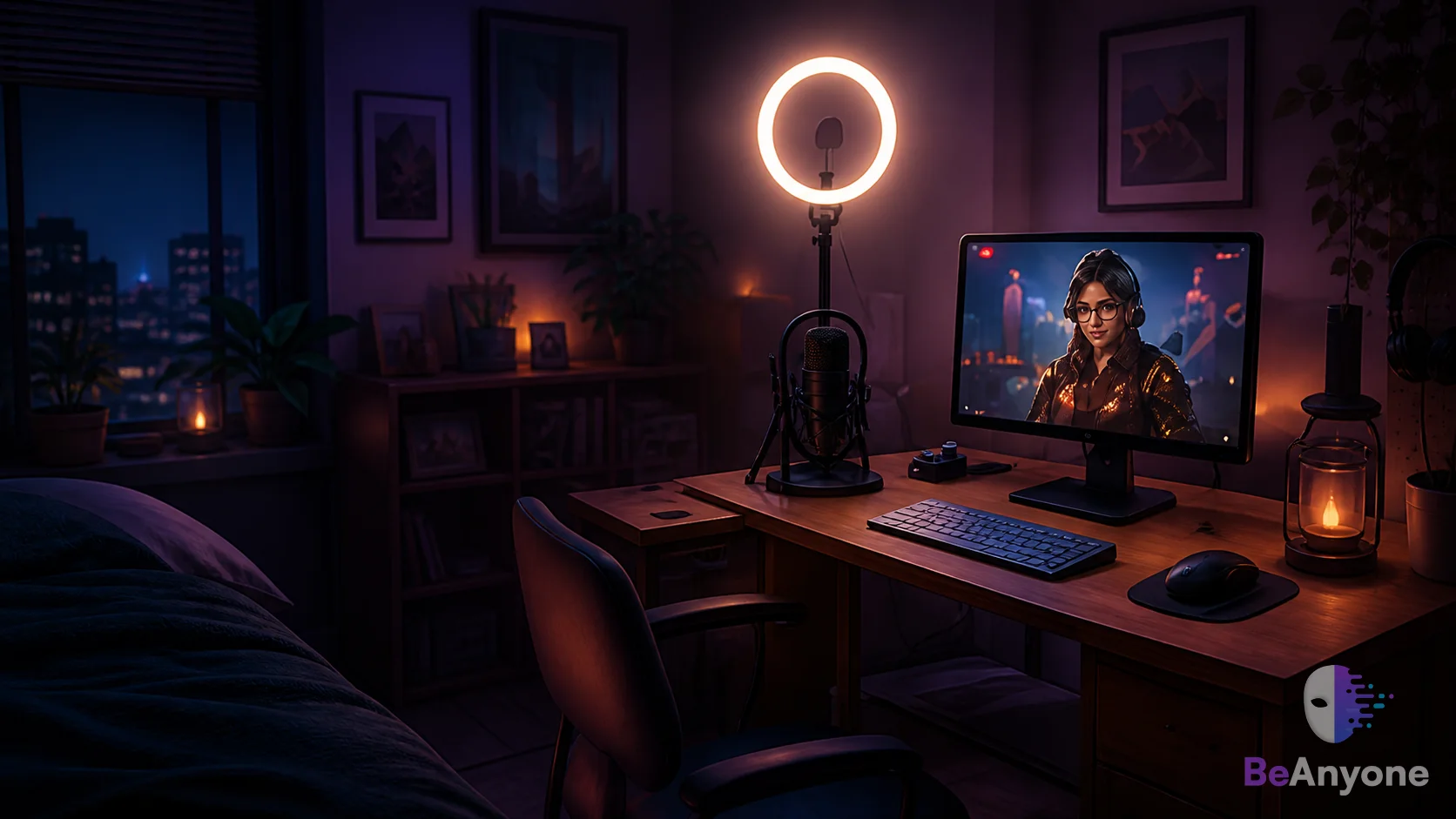 A creator building a compact live broadcasting workflow