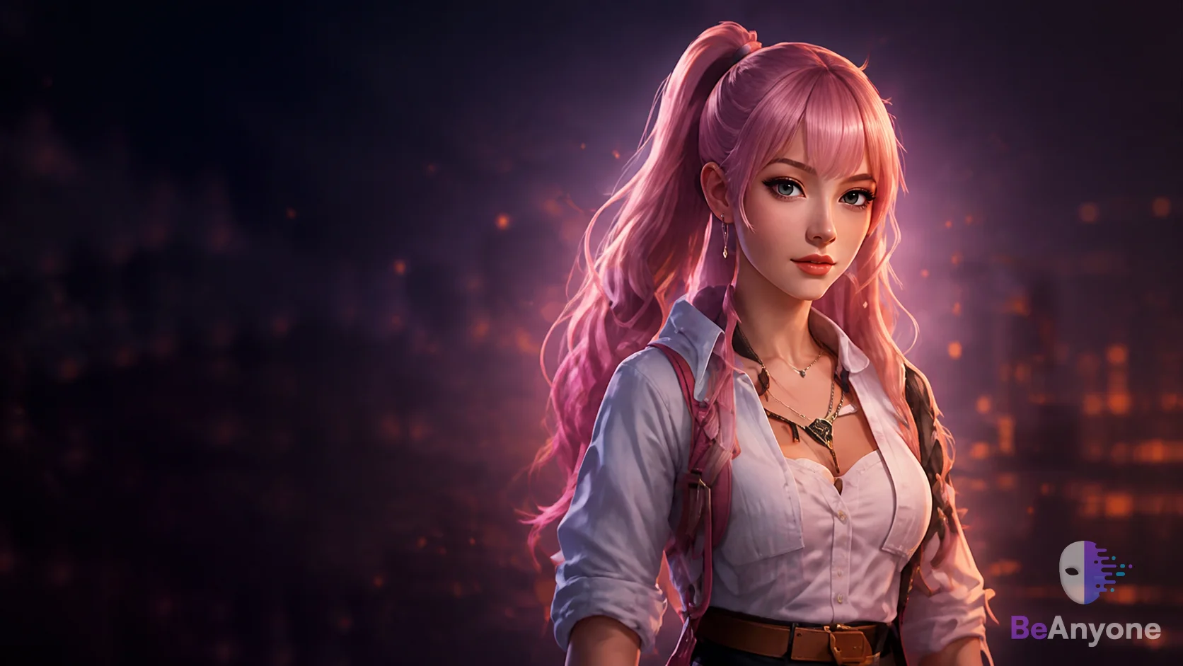 A creator appearing as a fictional digital character